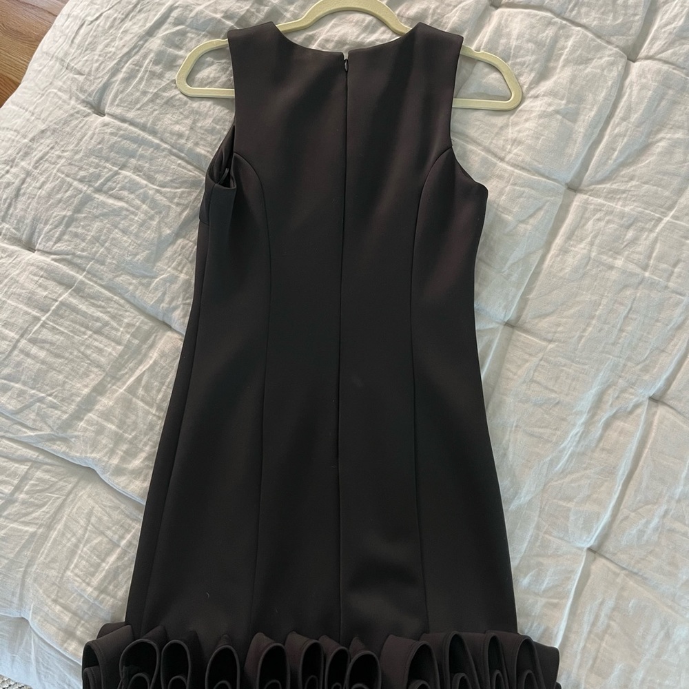 Nicole Miller Neoprene Black Ruffle Hem Dress - Picture 4 of 9